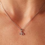 Lucardi - Dames Stalen Ketting met Oog - Zilverkleurig - 45 cm