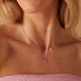 Lucardi - Dames Stalen Ketting met Oog - Zilverkleurig - 45 cm