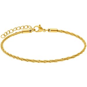 Stalen goldplated armband gedraaid