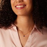 Lucardi - Stalen Goldplated Ketting - Goudkleurig - Geboortesteen Hanger December - 43 cm