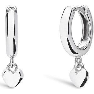 Zilveren kinderoorring met hanger hart