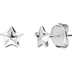 Lucardi Kinder Zilveren oorknoppen ster - Oorbellen - 925 Zilver - Zilverkleurig