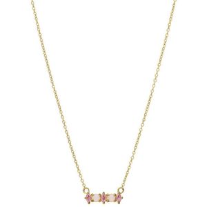 Stalen goldplated vintage ketting met opaal