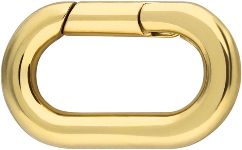 Lucardi - Charm Sluiting Ovaal - Hanger - Goudkleurig - Staal