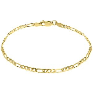 Zilveren goldplated armband figaro