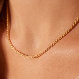Lucardi - Koordcollier - Ketting - Goudkleurig - 925 Zilver - 42 cm