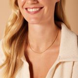 Lucardi - Koordcollier - Ketting - Goudkleurig - 925 Zilver - 42 cm