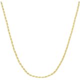 Lucardi - Koordcollier - Ketting - Goudkleurig - 925 Zilver - 42 cm