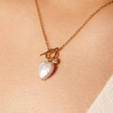 Lucardi - Zilveren Goldplated Hanger Hart - Ketting - 925 Zilver - Goudkleurig - 45 cm