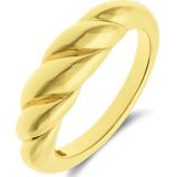 Lucardi - Croissant Ring - Goudkleurig - 925 Zilver