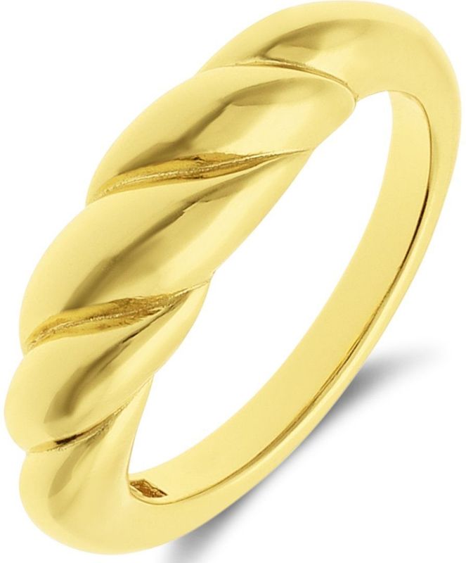 Lucardi - Croissant - Ring - Goudkleurig - 925 Zilver