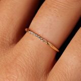 Lucardi - Dames Rijring - Goudkleurig - 9 Karaat - Zirkonia