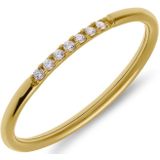 Lucardi - Dames Rijring - Goudkleurig - 9 Karaat - Zirkonia