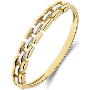 14 karaat geelgouden ring met panthere schakel