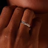 Lucardi - Ring - Geelgoud - 14 Karaat - Diamant 0,02ct