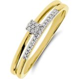 Lucardi - Ring - Geelgoud - 14 Karaat - Diamant 0,02ct