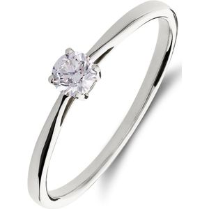 14 karaat witgouden ring lab grown diamant 0,20ct
