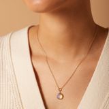 Lucardi - Dames Stalen Goldplated Ketting - Ketting - Goudkleurig - Staal - 47 cm