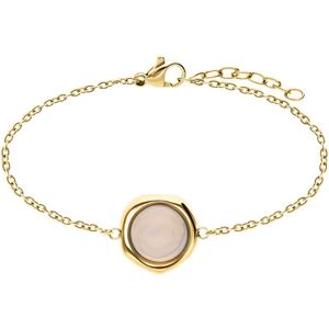 Stalen goldplated armband met opaal