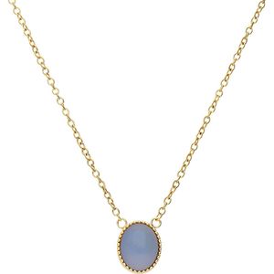 Stalen goldplated ketting met opaal