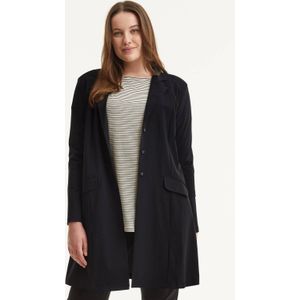 Plus Basics Lange Blazer van Travelstof Zwart