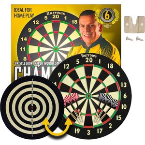 Harrows 2 in 1 Familie Dart Game - Paper Dart Board met 2 sets Darts