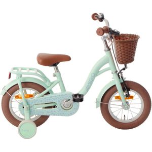 AMIGO Fairy Kinderfiets - Meisjesfiets 12 Inch - Met Terugtraprem - Met Zijwieltjes - Mintgroen
