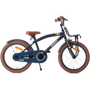 AMIGO 2Cool Jongensfiets 18 Inch - Kinderfiets voor 5 tot 7 Jaar - 105-120 cm - Blauw