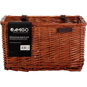 AMIGO Fietsmand 26 liter - Riet - Bakkersmand - Bruin