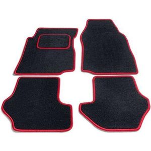 PK Automotive Complete Premium Velours Automatten Zwart Met Rode Rand Toyota RAV4 2013-