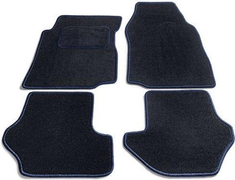 Bavepa Complete Velours Automatten Zwart Met Donkerblauwe Rand Dacia Dacia Logan MCV 2005-2013 (5 personen)