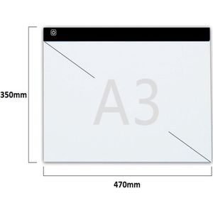 A3 Lightpad / LED licht Lichtbak / Tekentafel / Lichttafel / Lichtbox / Lightbox met 3 DIMBARE lichtstanden, o.a. voor Diamond Painting, fotografie, tekenen etc, 47 x 35cm