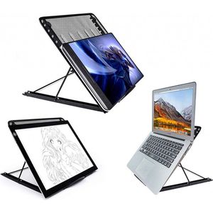 Laptop standaard en Tablet XL standaard, verstelbaar en inklapbaar, max 17.3 Inch Bureau Tafel Houder Staander (o.a. 11 / 11.6 / 12 / 13 / 13.3 / 14 / 15 / 15.4 / 15.6 / 17 / 17.3 inch laptop) -XL