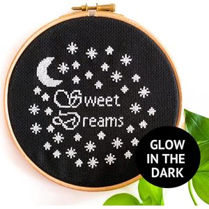 borduurpakket - glow in the dark sweet dreams - modern borduren