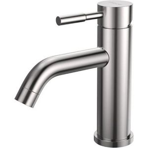 EDMONDO Badkamermeubel Kraan Wastafelkraan 8502 - 19 cm Hoog - Geborsteld RVS