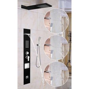 Inbouw Douchepaneel - 201203-2 - Bluetooth - Thermostaatkraan - Massagejets - Waterval