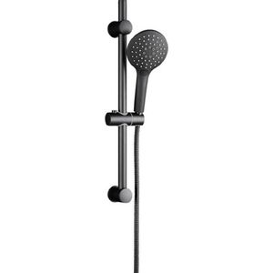 EDMONDO Doucheset met Handdouche - 3 standen - Mat Zwart - 70 cm Glijstang - Doucheslang 150 cm - Complete Glijstangset
