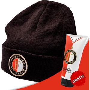 Feyenoord Beanie Muts + Douchegel - 200ml Voordeelverpakking