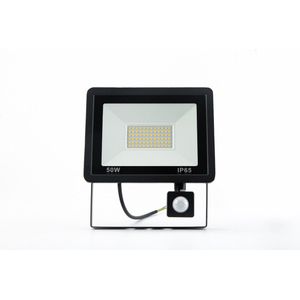 LED Bouwlamp Zwart met Sensor 50W - 3000K - IP66 - Crius