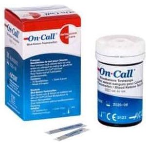 On Call | Bloedketone Teststrips | 1 x 25 Ketone teststrips  | Ketose dieet | Ketonentest | Snel afvallen zonder poespas!