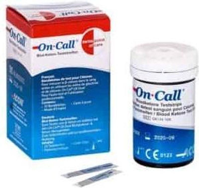 On Call | Bloedketone Teststrips | 1 x 25 Ketone teststrips  | Ketose dieet | Ketonentest | Snel afvallen zonder poespas!