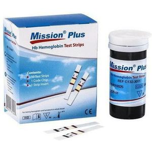 Mission Plus - Hb Hemoglobine Teststrips - 50 Stuks - Voor Professioneel Gebruik