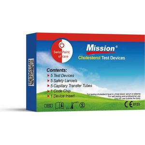 Mission® Cholesterol 3 in 1 Teststrips 5 stuks