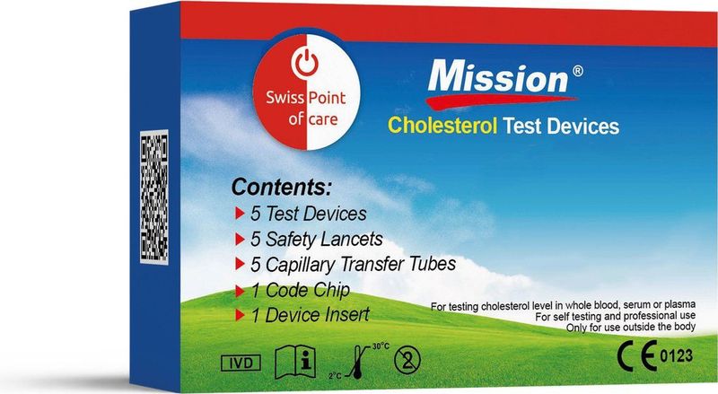 Mission 3-IN-1 - Cholesterol teststrips 5 stuks voor Mission® Cholesterol Meter