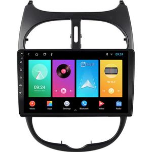 BG4U - Navigatie radio Peugeot 206 2001-2008, Android, Apple Carplay, 9 inch scherm, GPS, Wifi, Bluetooth