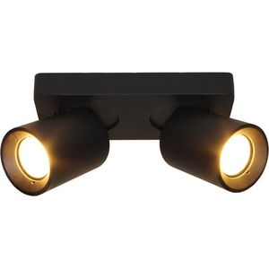 Artdelight Spot Megano Zwart GU10 2Lichts
