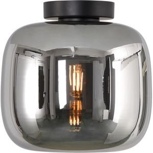 Plafondlamp Artdelight Preston - Ø 24 cm rook glas zwart