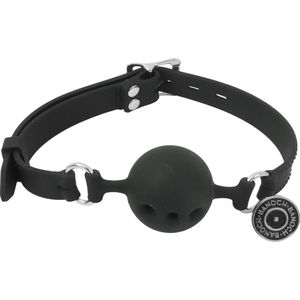 Banoch - ball gag siliconen medium - zwart Ø 4,5 cm met luchtgaten