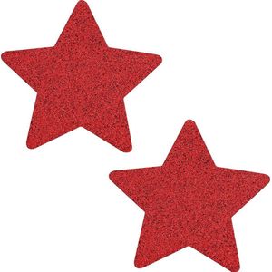 Banoch - Nipple Sticker Sparkle Star - Tepel Plakker - Ster Rood - Tepelstickers