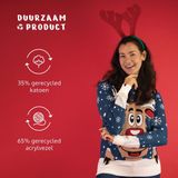 JAP - Rudolf het Rendier - Kersttrui - Donker Blauw - 100% Gerecycled